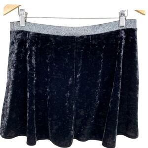 Arizona Plus Teen Sz 18 1/2 Black Velour Skater Skirt Attached Shorts